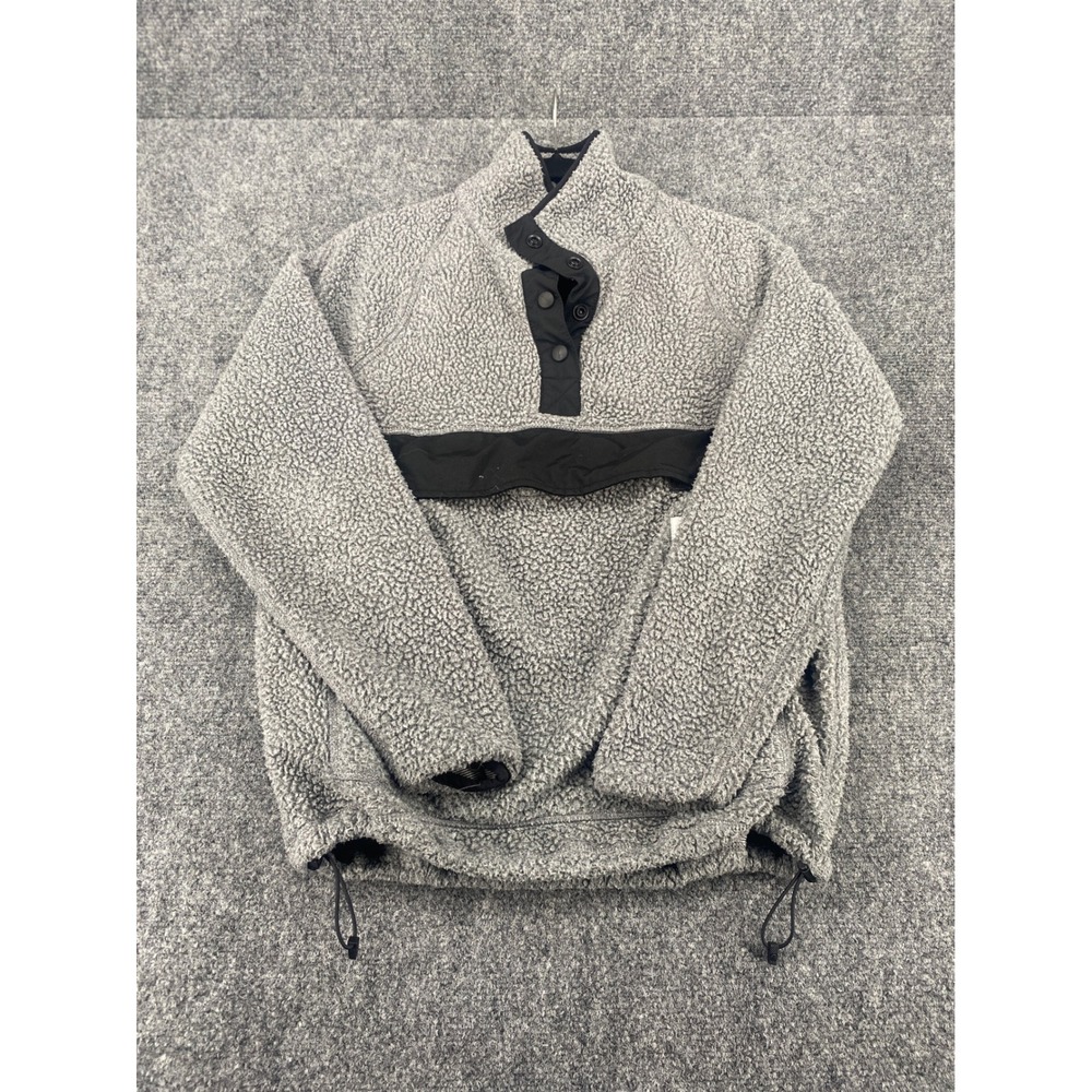 Carhartt Sherpa Fleece Pullover Jacket Women S Gray Relaxed Fit Snap Neck 2258